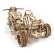 Ugears 3D drevené mechanické puzzle UGR-10 Motorka (scrambler) s vozíkom