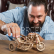 Ugears 3D drevené mechanické puzzle UGR-10 Motorka (scrambler) s vozíkom