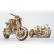 Ugears 3D drevené mechanické puzzle UGR-10 Motorka (scrambler) s vozíkom