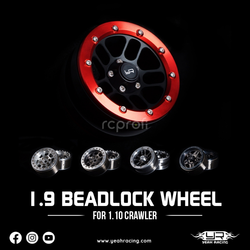 1.9 Beadlock hliník CNC 5 Spoke Titanium, 2ks