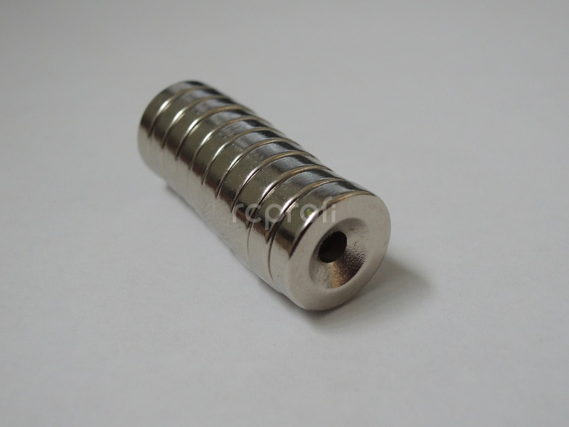 1227395 Neodymový magnet kruhový 12x3mm s otvorom 4mm