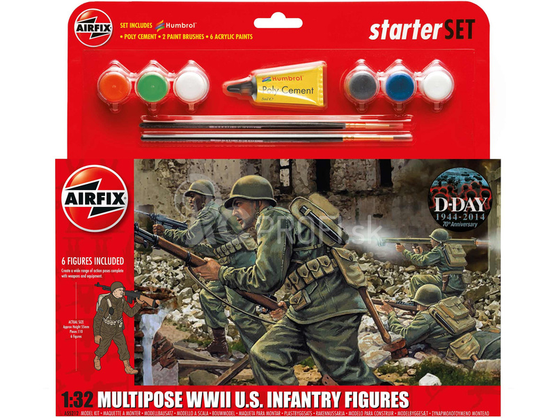 Airfix figúrky – WWII U.S. Infantry Multipose (1 : 32) (súprava)