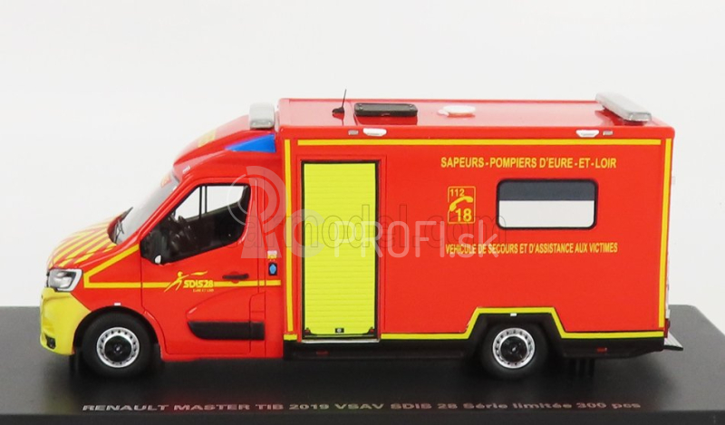 Alerte Renault Master Van Vsav Sdis 28 Vehicule De Secours Et D'assistance Aux Victimes Sapeurs Pompier 2019 1:43 Červená žltá