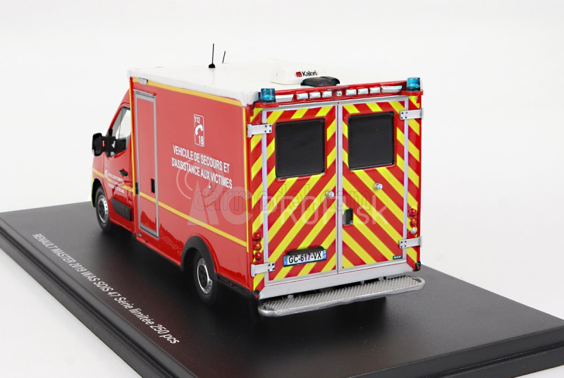 Alerte Renault Master Van Was Sdis 47 Vehicule De Secours Et D'assistance Aux Victimes Ambulance Sapeurs Pompier 2019 1:43 červená biela žltá