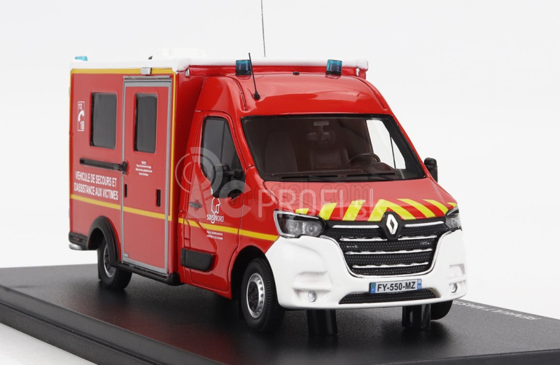 Alerte Renault Master Van Was Sdis 59 Vehicule De Secours Et D'assistance Aux Victimes Ambulance Sapeurs Pompier 2019 1:43 červená biela