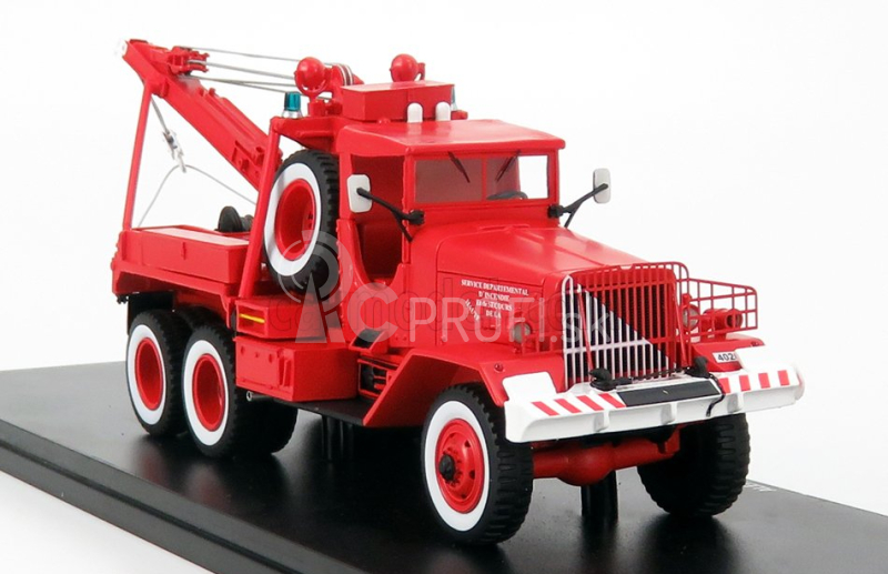 Alerte Ward la france M1a1 Truck 3-assi Sapeurs Pompiers Wrecker 1944 - Autogru - Carro Attrezzi - Crane - Grue 1:43 Red White