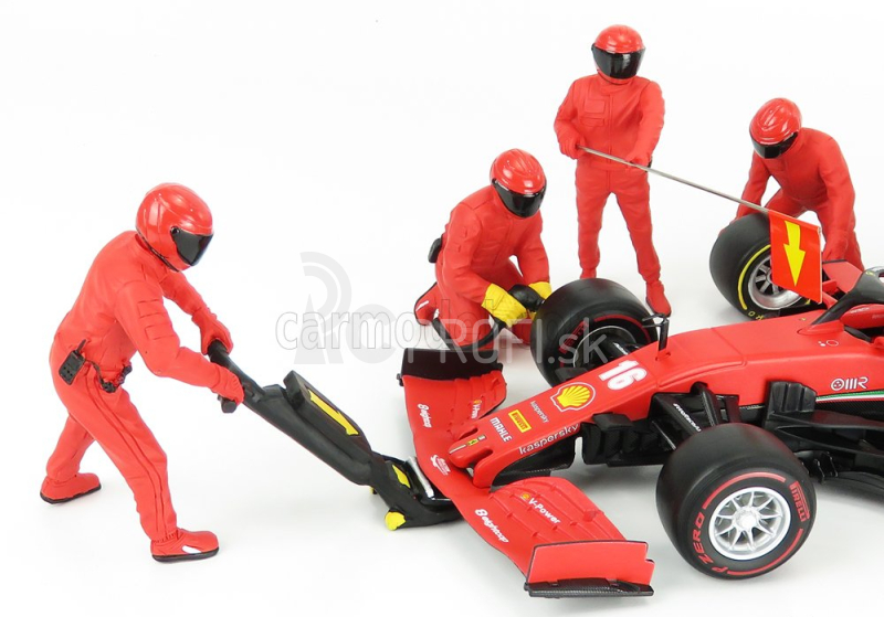Americké diorámy Figúrky F1 Set 1 2020 - Dioráma Pit-stop Set 7 X Meccanici - Mechanics - With Decals 1:18 Red