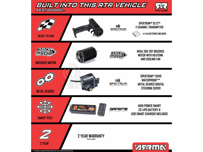 Arrma Mojave Grom 1:18 4WD RTR červená