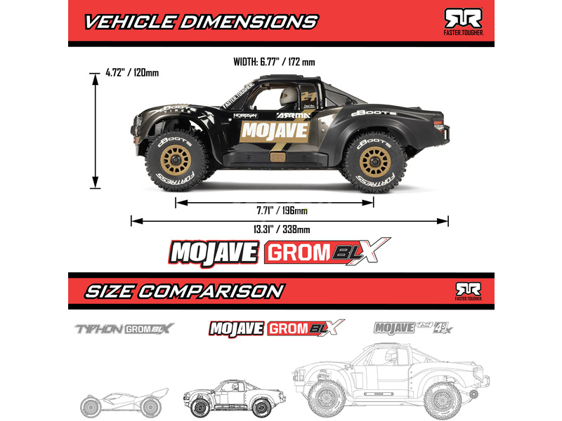 Arrma Mojave Grom 223S BLX 1:18 4WD RTR Basic black