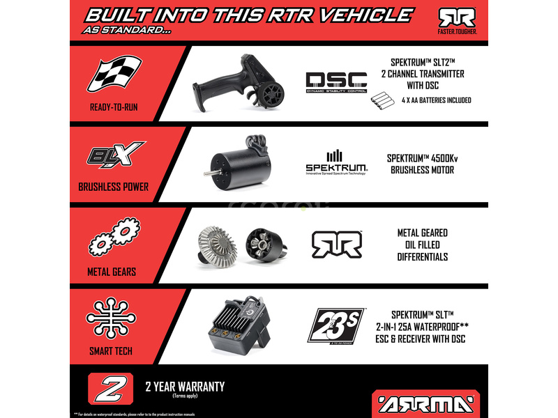 Arrma Mojave Grom 223S BLX 1:18 4WD RTR biela