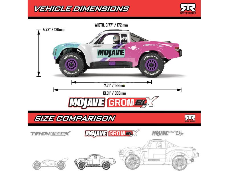 Arrma Mojave Grom 223S BLX 1:18 4WD RTR tyrkysová