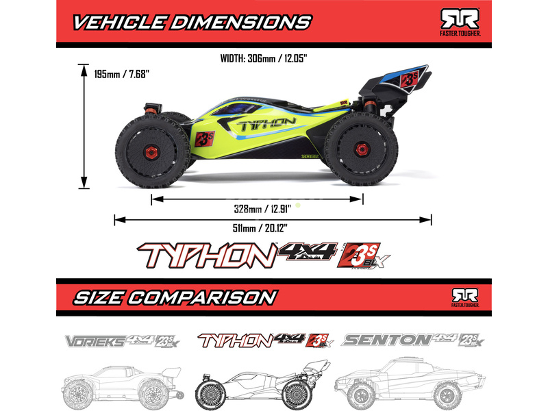 Arrma Typhon 223S BLX 1:8 4WD RTR DSC zelená