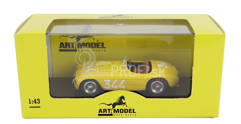 Art-model Ferrari 166 Mm N 344 Mille Miglia 1951 A.palmer - Z.ferravazzi 1:43 Yellow