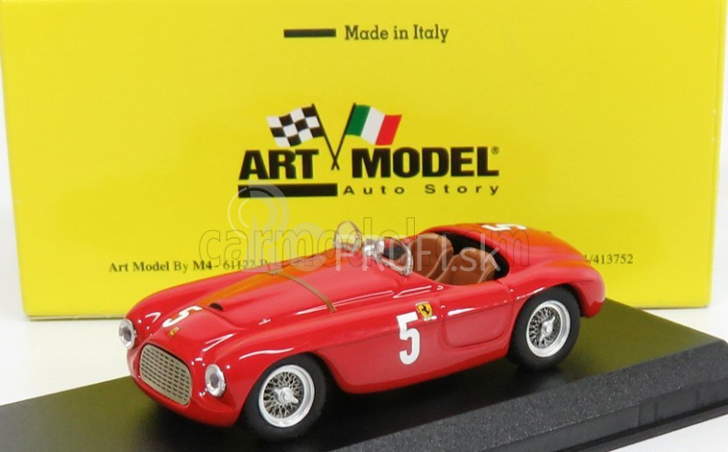 Art-model Ferrari 166mm Barchetta Ch.0010 N 5 Automobile Club France Comminges 1949 L.chinetti 1:43 Červená