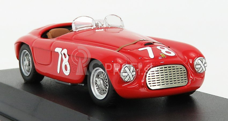 Art-model Ferrari 166mm Barchetta Ch.0034 N 78 2nd Coppa D'oro Di Sicilia 1951 P.marzotto 1:43 Červená