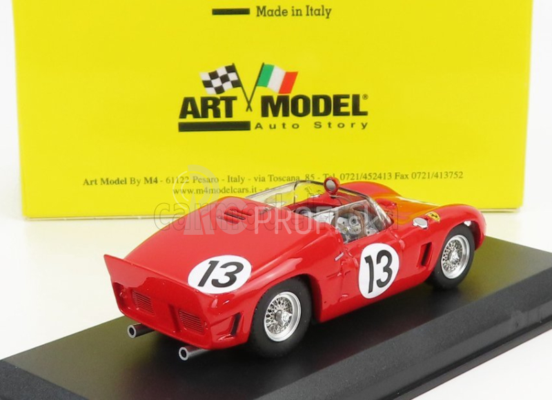 Art-model Ferrari 246sp Dino Spider 2.4l V6 N 13 Test Circuito Di Modena Before 24h Le Mans 1961 R.ginther 1:43 Červená