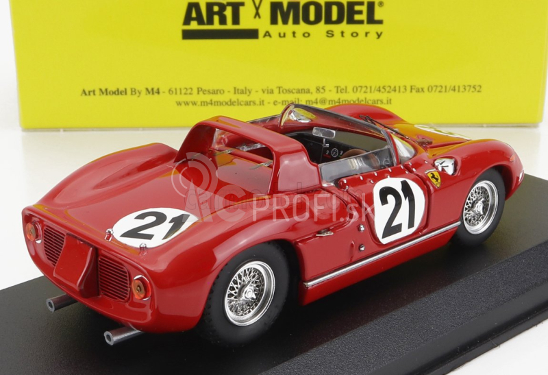 Art-model Ferrari 250p Spider 3.0l V12 Team Ferrari Spa Sefac N 21 Winner 24h Le Mans 1963 L.scarfiotti - L.bandini 1:43 Červená