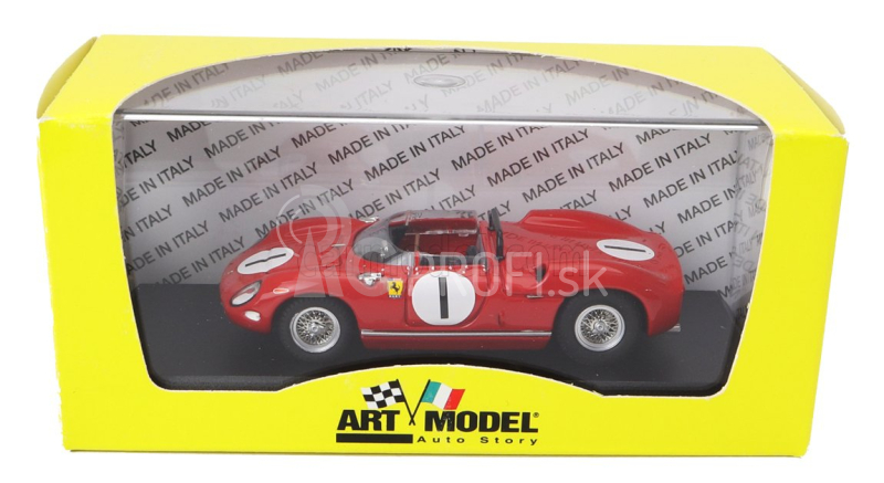 Art-model Ferrari 250p Spider N 1 Bridgehampton 1963 P.rodriguez 1:43 Červená