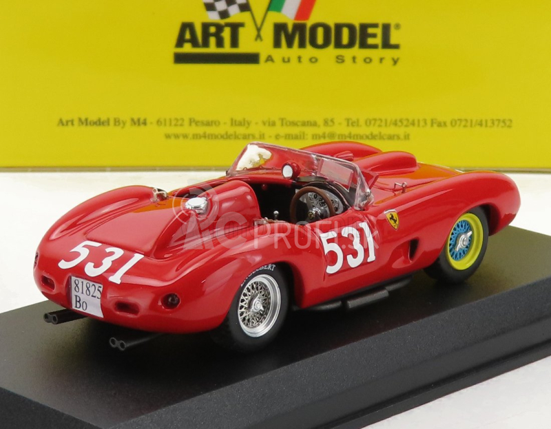 Art-model Ferrari 315s Spider S/n0646 N 531 Mille Miglia 1957 A.de Portago - E.nelson 1:43 Červená