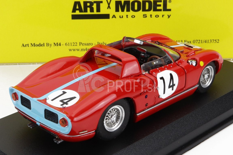 Art-model Ferrari 330p 4.0l V12 Spider Team Maranello Concessionaires N 14 2nd 24h Le Mans 1964 J.bonnier - G.hill 1:43 Red