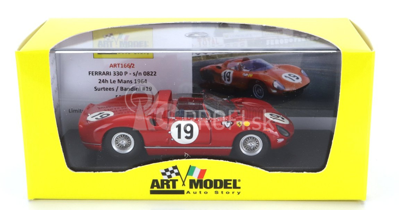 Art-model Ferrari 330p 4.0l V12 Team Sefac Ferrari Spa N 19 3. 24h Le Mans 1964 J.surtees - L.bandini 1:43 Červená