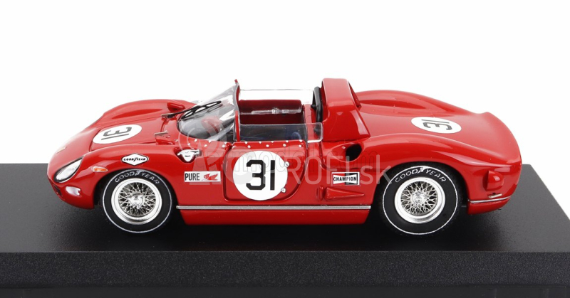 Art-model Ferrari 330p Spider S/n0822 N 31 24h Daytona 1966 John Fulp - Bill Rutan - Waylon Jennings 1:43 Červená