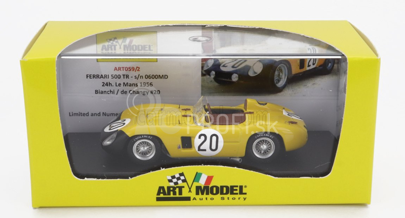 Art-model Ferrari 500tr Spider Team Equipe Natione Belge N 20 24h Le Mans 1956 L.bianchi - A.de Cangy 1:43 Yellow Black