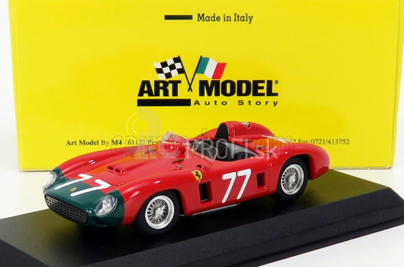 Art-model Ferrari 860 Monza Spider Ch.0628 N 77 Coppa D'oro Delle Dolomiti 1956 Gendebien - Podložka 1:43 Červená zelená