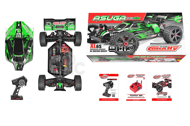 ASUGA XLR 6S – BUGGY 4WD – RTR – zelená