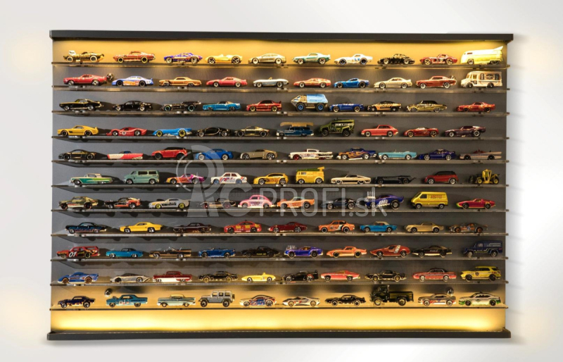 Atlantic Vetrina display box Espositore - Pre 120 Cars 1/64 Lungh.lenght Cm 89.0 X Largh.width Cm 8.0 X Alt.height Cm 61.0 (altezza Utile Tra I Ripiani Cm 4.5 Inner Height Among Shelves) 1:64 Plastic Display