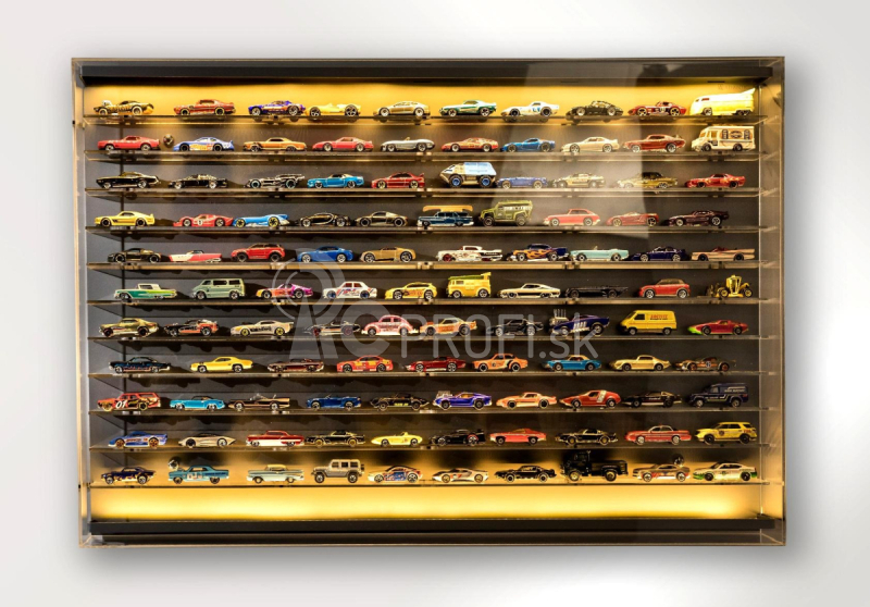 Atlantic Vetrina display box Espositore - Pre 120 Cars 1/64 Lungh.lenght Cm 89.0 X Largh.width Cm 8.0 X Alt.height Cm 61.0 (altezza Utile Tra I Ripiani Cm 4.5 Inner Height Among Shelves) 1:64 Plastic Display