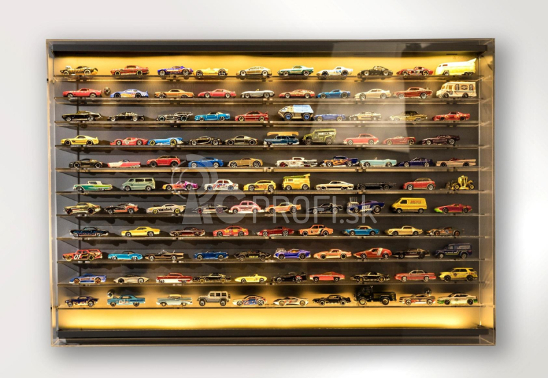 Atlantic Vetrina display box Espositore - Pre 120 Cars 1/64 Lungh.lenght Cm 89.0 X Largh.width Cm 8.0 X Alt.height Cm 61.0 (altezza Utile Tra I Ripiani Cm 4.5 Inner Height Among Shelves) 1:64 Plastic Display