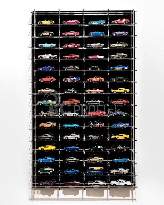 Atlantic Vetrina display box Espositore - Pre 60 Cars 1/64 Lungh.lenght Cm 46.0 X Largh.width Cm 8.0 X Alt.height Cm 78.0 (altezza Utile Tra I Ripiani Cm 4.5 Inner Height Among Shelves) 1:64 Plastic Display