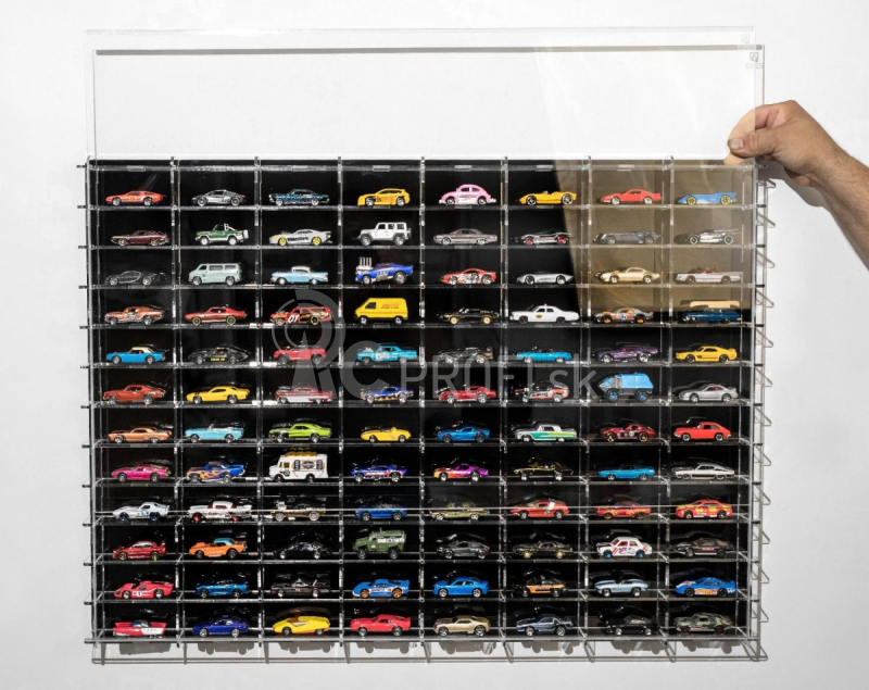 Atlantic Vetrina display box Espositore - Pre 96 Cars 1/64 Lungh.lenght Cm 88.0 X Largh.width Cm 8.0 X Alt.height Cm 63.0 (altezza Utile Tra I Ripiani Cm 4.5 Inner Height Among Shelves) 1:64 Plastic Display