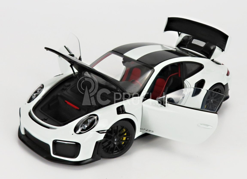 Autoart Porsche 911 991-2 Gt3 Rs Weissach Package 2019 - čierne disky 1:18 biela čierna