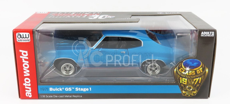 Autoworld Buick Gs Stage1 Coupe 1971 1:18 Blue Met