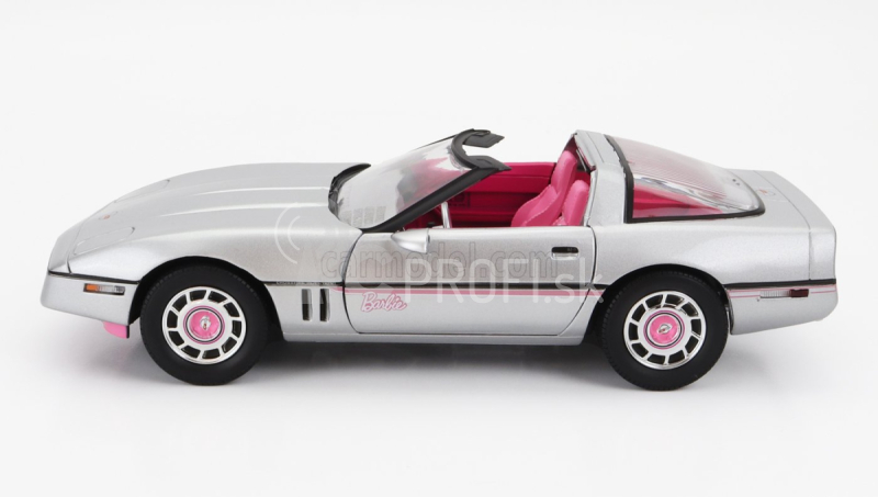 Autoworld Chevrolet Corvette Spider Open 1986 - Barbie 1:18 strieborno-ružová