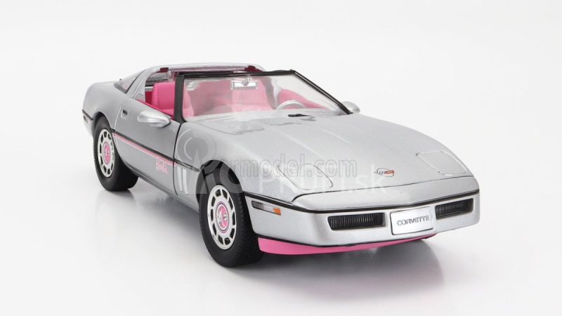 Autoworld Chevrolet Corvette Spider Open 1986 - Barbie 1:18 strieborno-ružová