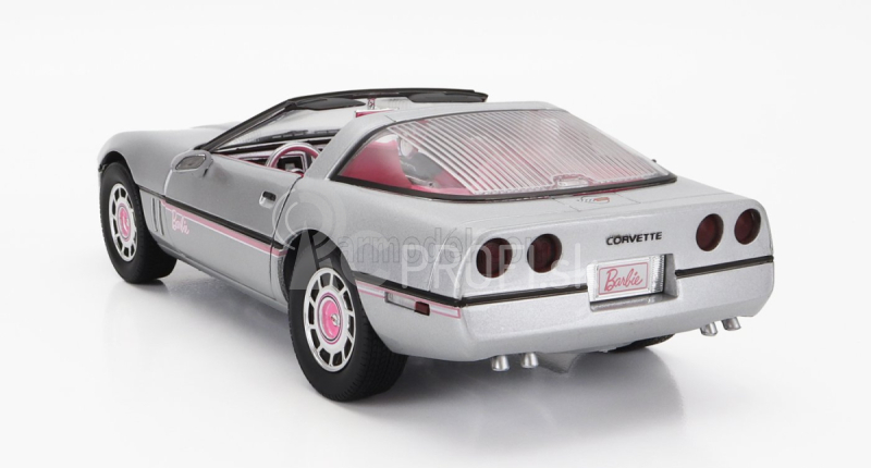 Autoworld Chevrolet Corvette Spider Open 1986 - Barbie 1:18 strieborno-ružová