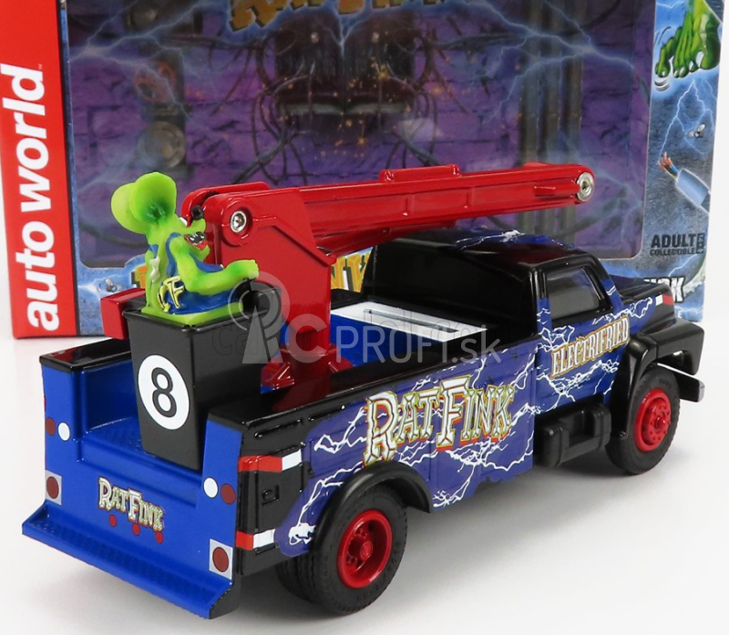 Autoworld Ford usa Bucket Truck Crane 1990 - Ratfink - Salvadanaio - Moneybox 1:34 Blue Black