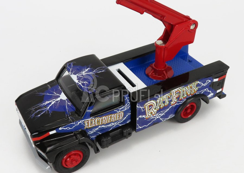 Autoworld Ford usa Bucket Truck Crane 1990 - Ratfink - Salvadanaio - Moneybox 1:34 Blue Black