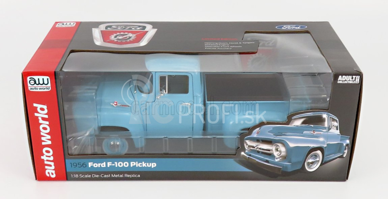 Autoworld Ford usa F-100 Pick-up 1956 1:18 svetlomodrá