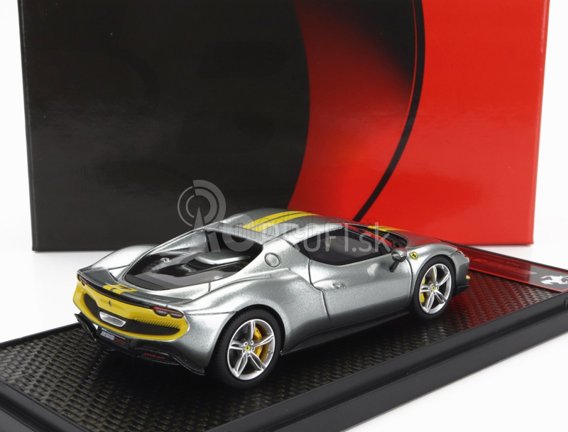 Bbr-models Ferrari 296 Gtb Assetto Fiorano 2022 1:43 Grigio Corburn - Sivá a žltá