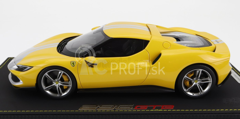 Bbr-models Ferrari 296 Gtb Assetto Fiorano 2022 - Con Vetrina - S vitrínou 1:18 Giallo Modena - žlto strieborná