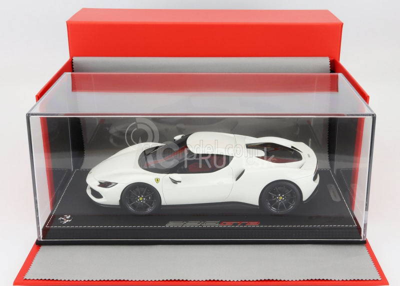 Bbr-models Ferrari 296 Gtb Hybrid 830hp V6 2021 - Con Vetrina - S vitrínou 1:18 Bianco Avus - Biela