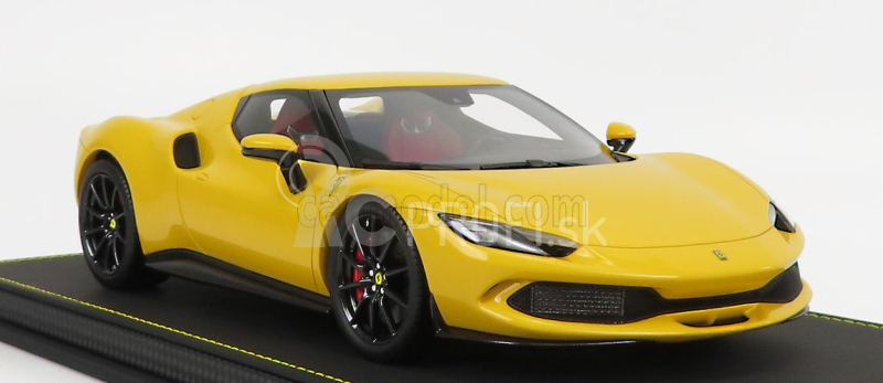 Bbr-models Ferrari 296 Gtb Hybrid 830hp V6 2021 - Con Vetrina - S vitrínou 1:18 Giallo Modena - žltá