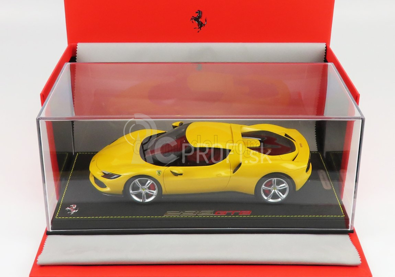 Bbr-models Ferrari 296 Gtb Hybrid 830hp V6 2021 - Con Vetrina - S vitrínou 1:18 Giallo Modena - žltá