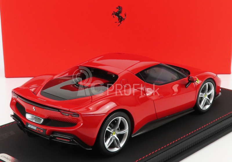 Bbr-models Ferrari 296 Gtb Hybrid 830hp V6 2021 - Con Vetrina - S vitrínou 1:18 Rosso Corsa 322 - červená