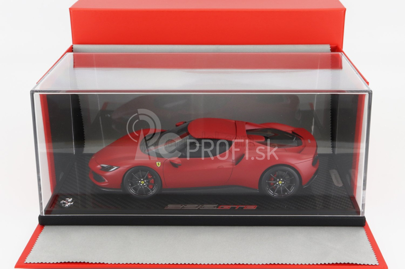 Bbr-models Ferrari 296 Gtb Hybrid 830hp V6 2021 - Con Vetrina - S vitrínou 1:18 Rosso F1-75 - Matná červená