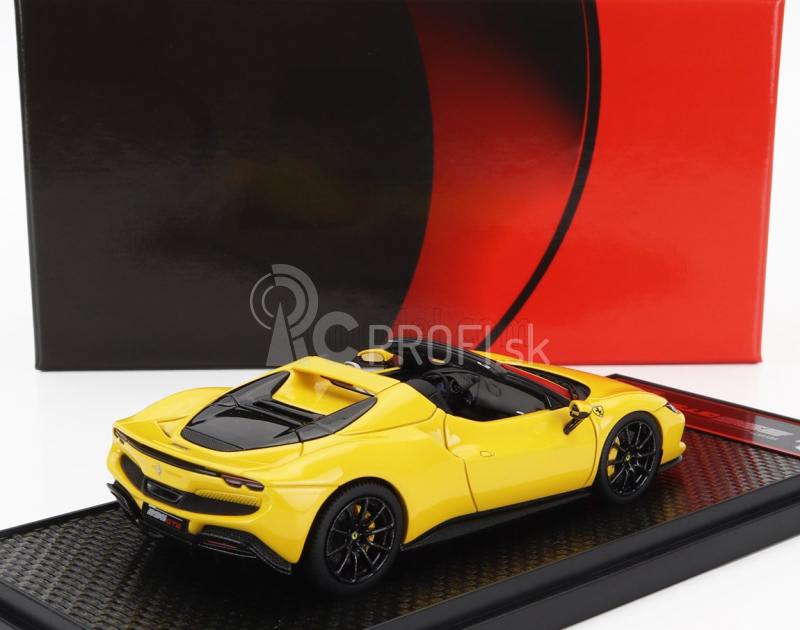 Bbr-models Ferrari 296 Gts Spider 2022 - Čierne kolesá 1:43 Giallo Modena - žltá